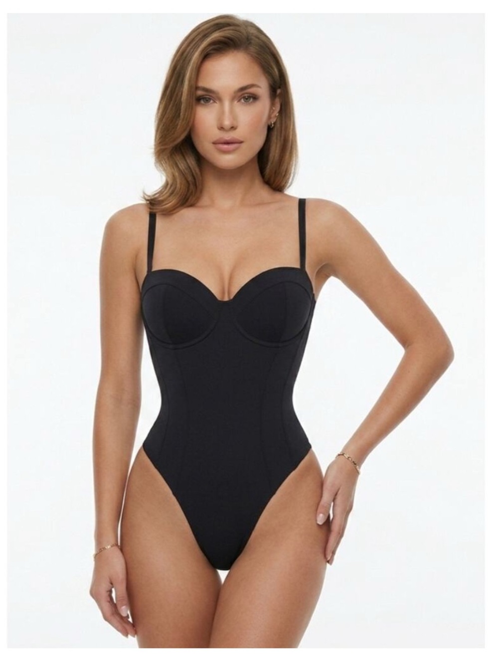 Ta3 High Cut Lushy Black Sculpting One-Piece Swimsuit S/regular Long